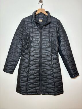Patagonia Jacket Womens Size M Black Parka Duck Down Puffer Long Coat